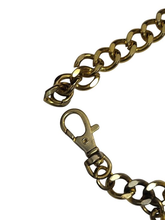 Vintage Layered Chain Link Charm Belt Gold Tone Maximalist Boho main image 4